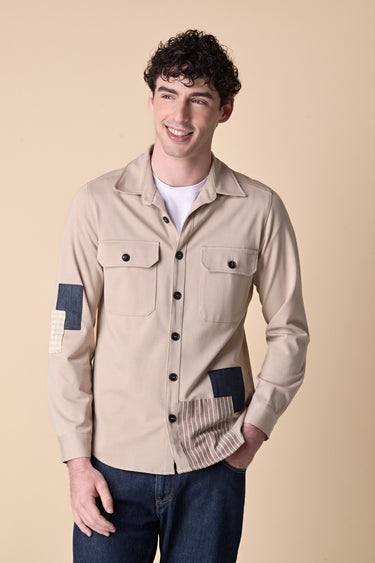 Sand Patchwork Jersey Saharan Jacket