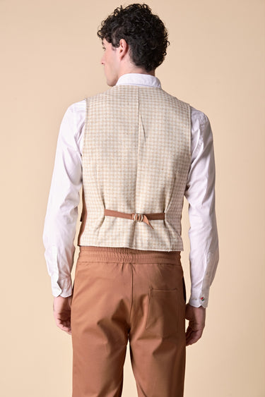 Tailored Vest in Tobacco Jersey with V2 Fabric Back