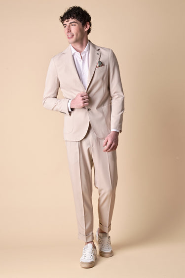 Pantalone alta sartoria Sabbia con doppia fibbia