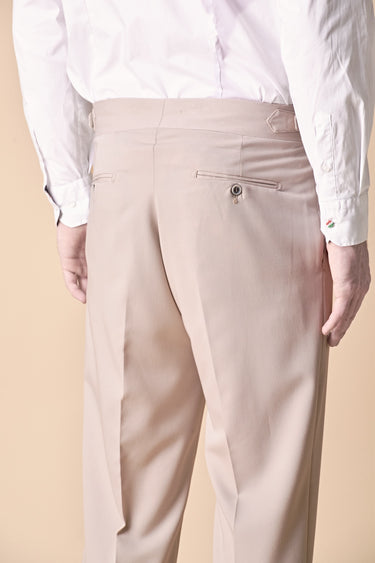 Pantalone alta sartoria Sabbia con doppia fibbia