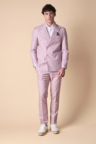 Pantalone alta sartoria fiammata Rosa Cipria