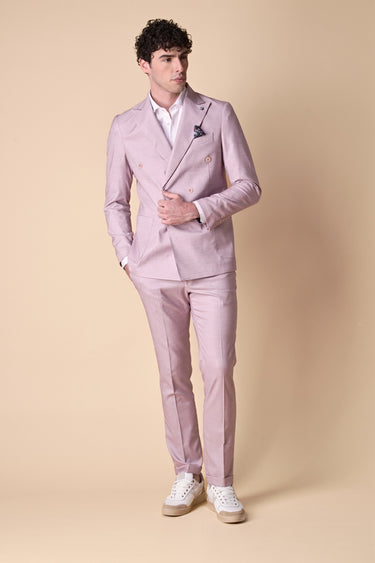 Pantalone alta sartoria fiammata Rosa Cipria