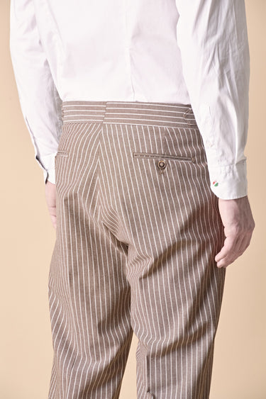 Pantalone alta sartoria Gessato Moro con doppia Pence