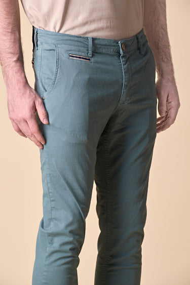 ROME - Light blue stretch cotton chinos with V2 fabric label