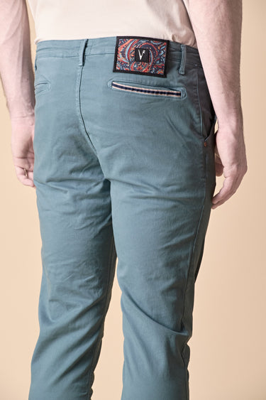 ROME - Light blue stretch cotton chinos with V2 fabric label