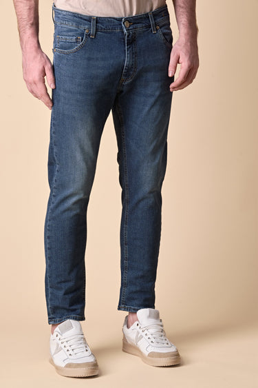 NEW YORK - Jeans Slim Fit - Blu con Tasca in tessuto V2