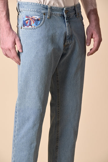 DETROIT - Jeans Loose Fit - Azzurro con salpa e taschino in tessuto V2