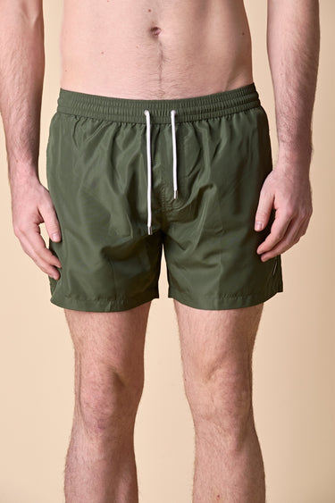 Costume Verde Militare con tasca posteriore fantasia Tropical Verde