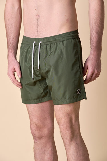 Costume Verde Militare con tasca posteriore fantasia Tropical Verde