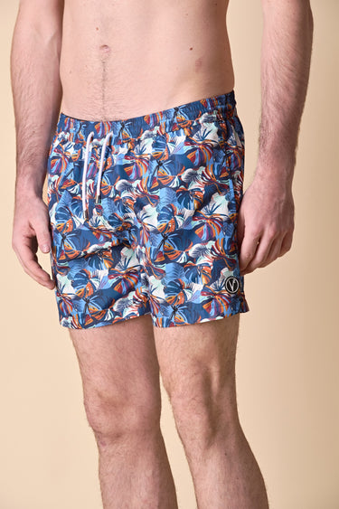 Costume Stampa All-Over Tropical Blu