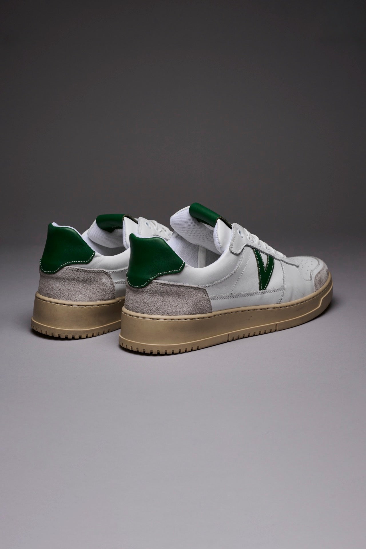 COLLEGE - Sneakers Bianca con retro e inserto Verde