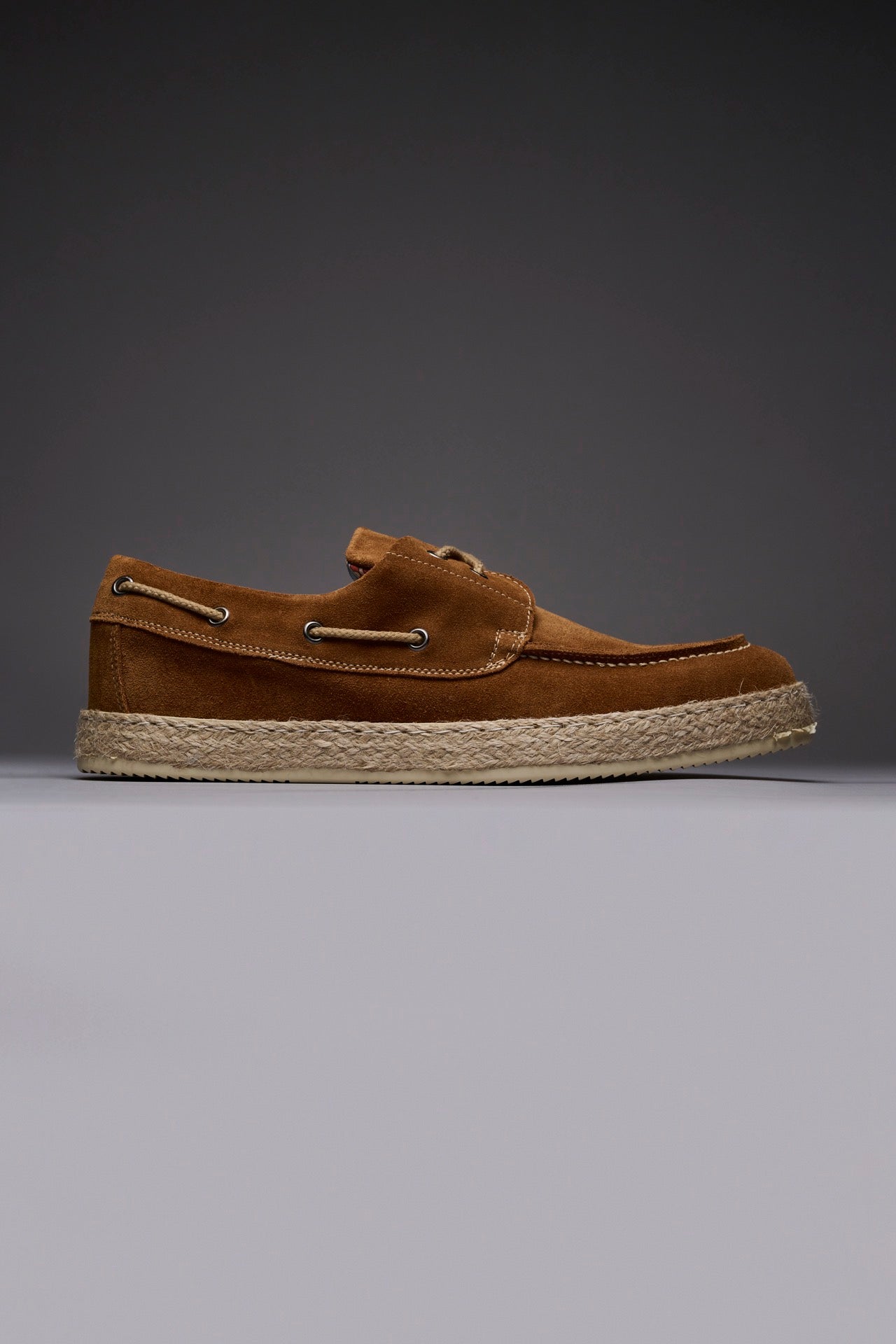 MARRAKECH - Leather moccasin with rope-covered sole