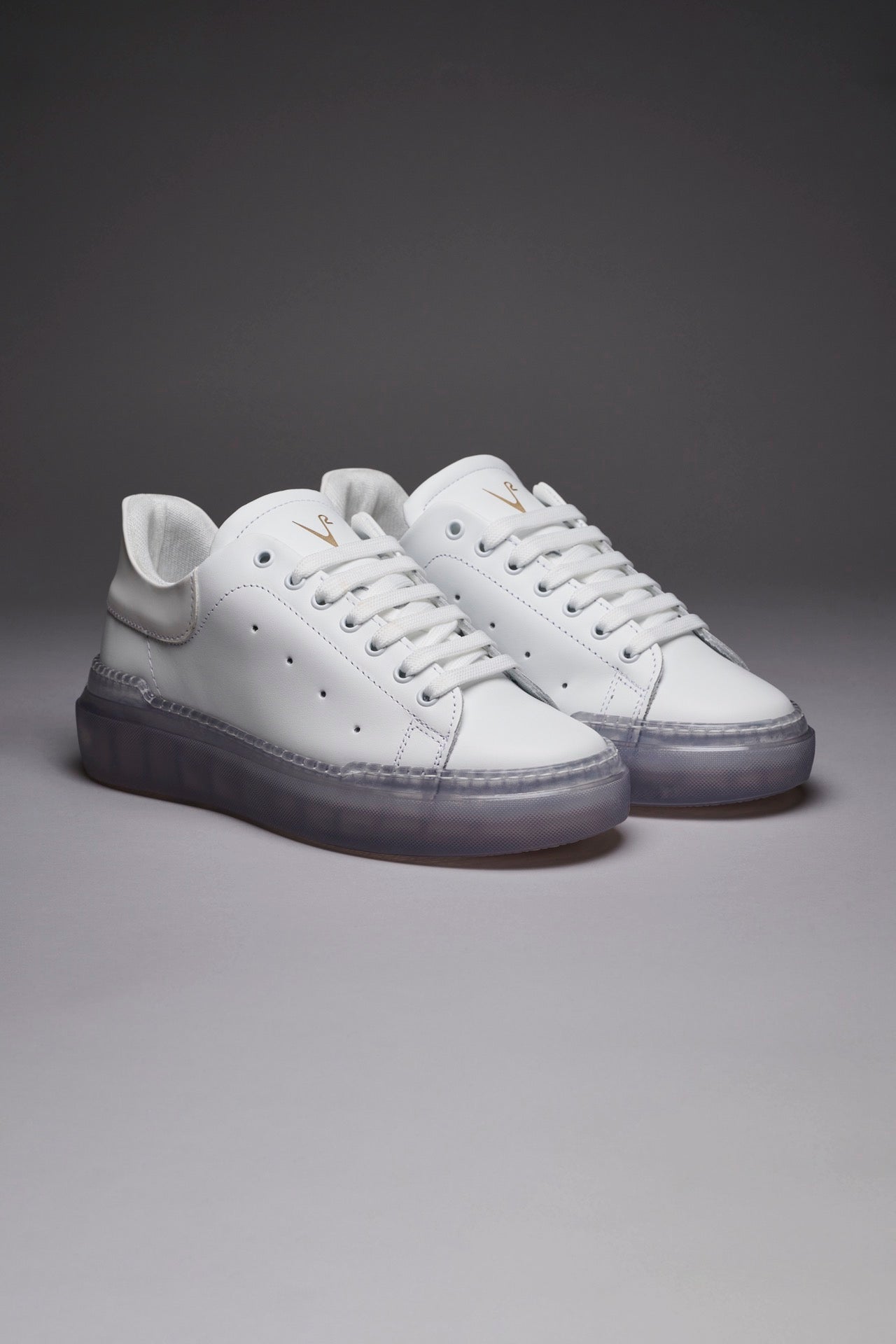 GALAXY - Sneakers a suola alta trasparente retro Bianco