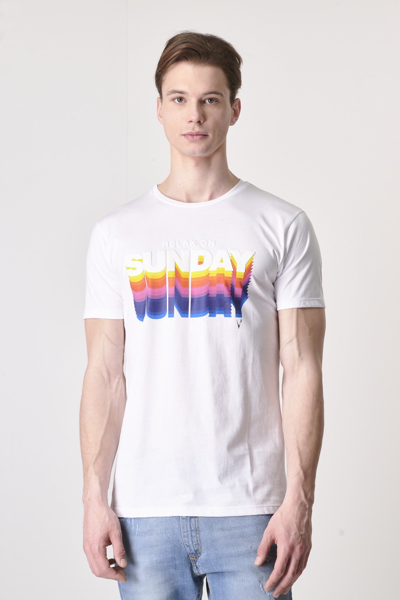 Party on Sunday White T-Shirt