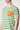 T-Shirt a righe Verdi con taschino Arancio Fluo