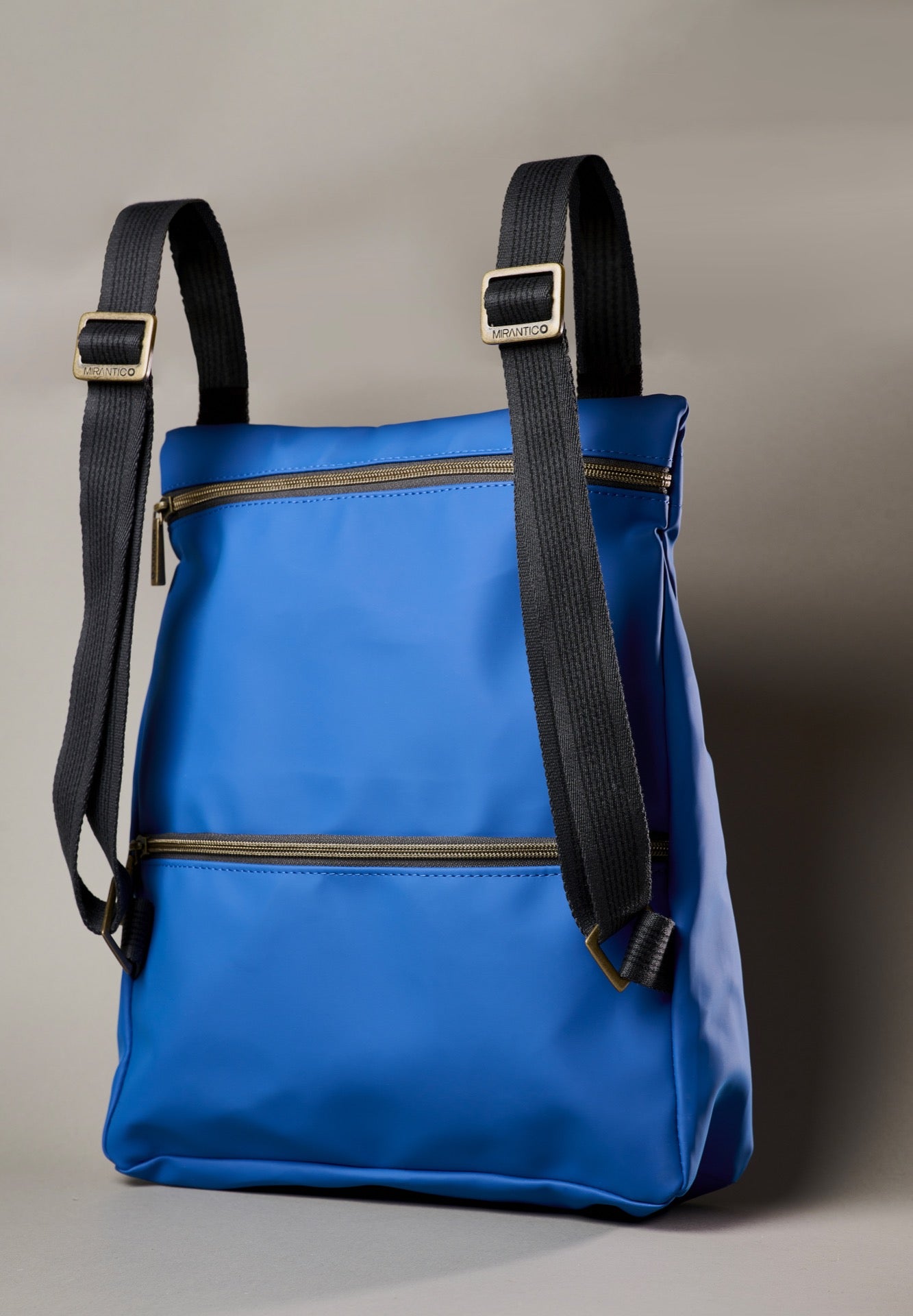 V2 x Mirantico - Royal Blue Memo Bag Backpack with Pocket in Comics fabric