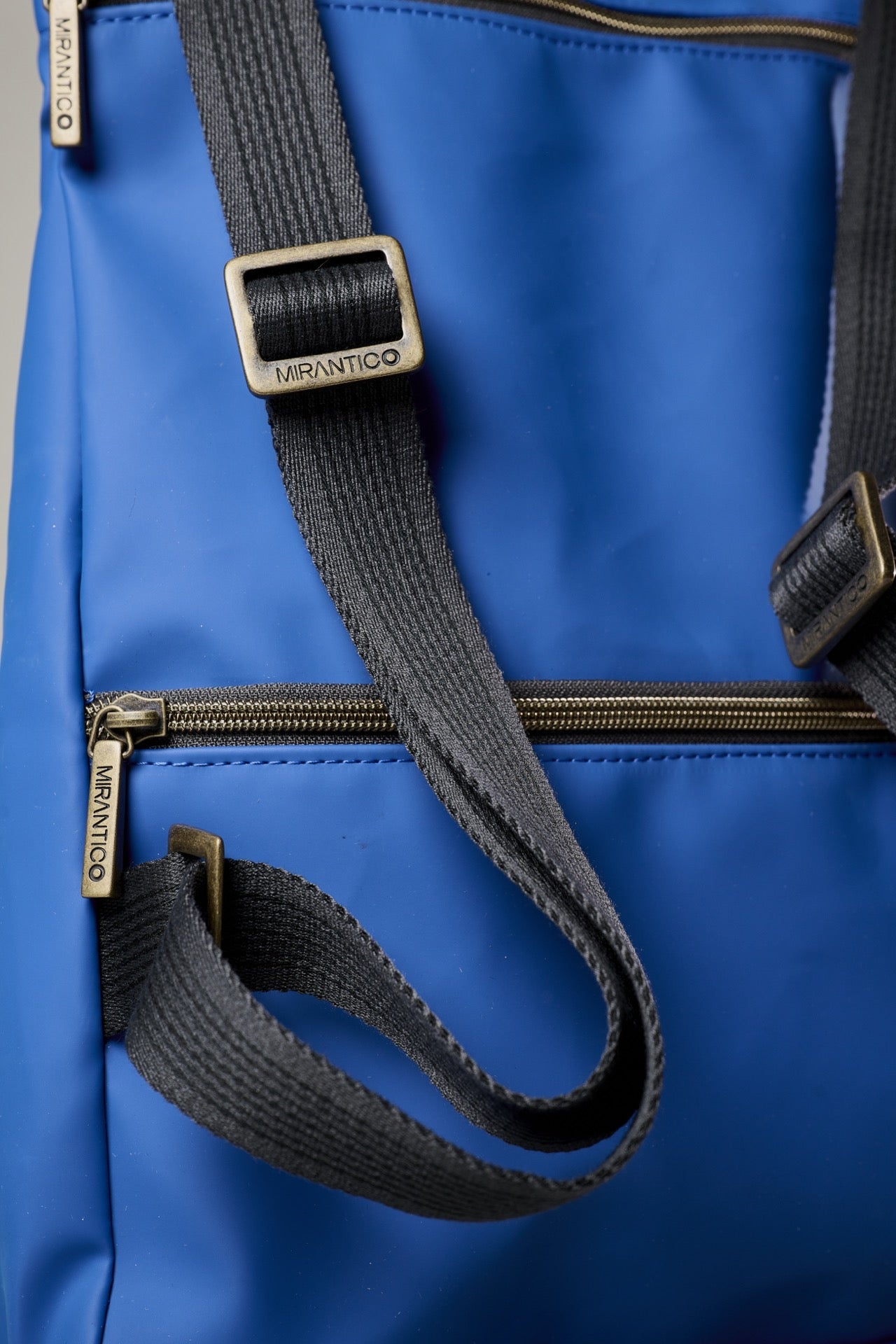 V2 x Mirantico - Zaino Memo Bag Blu Royal con Tasca in tessuto Giallo Fluo