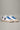 OLYMPIC - Sneakers a suola bassa Bianca con retro e inserto scamosciato Nero e lacci Blu