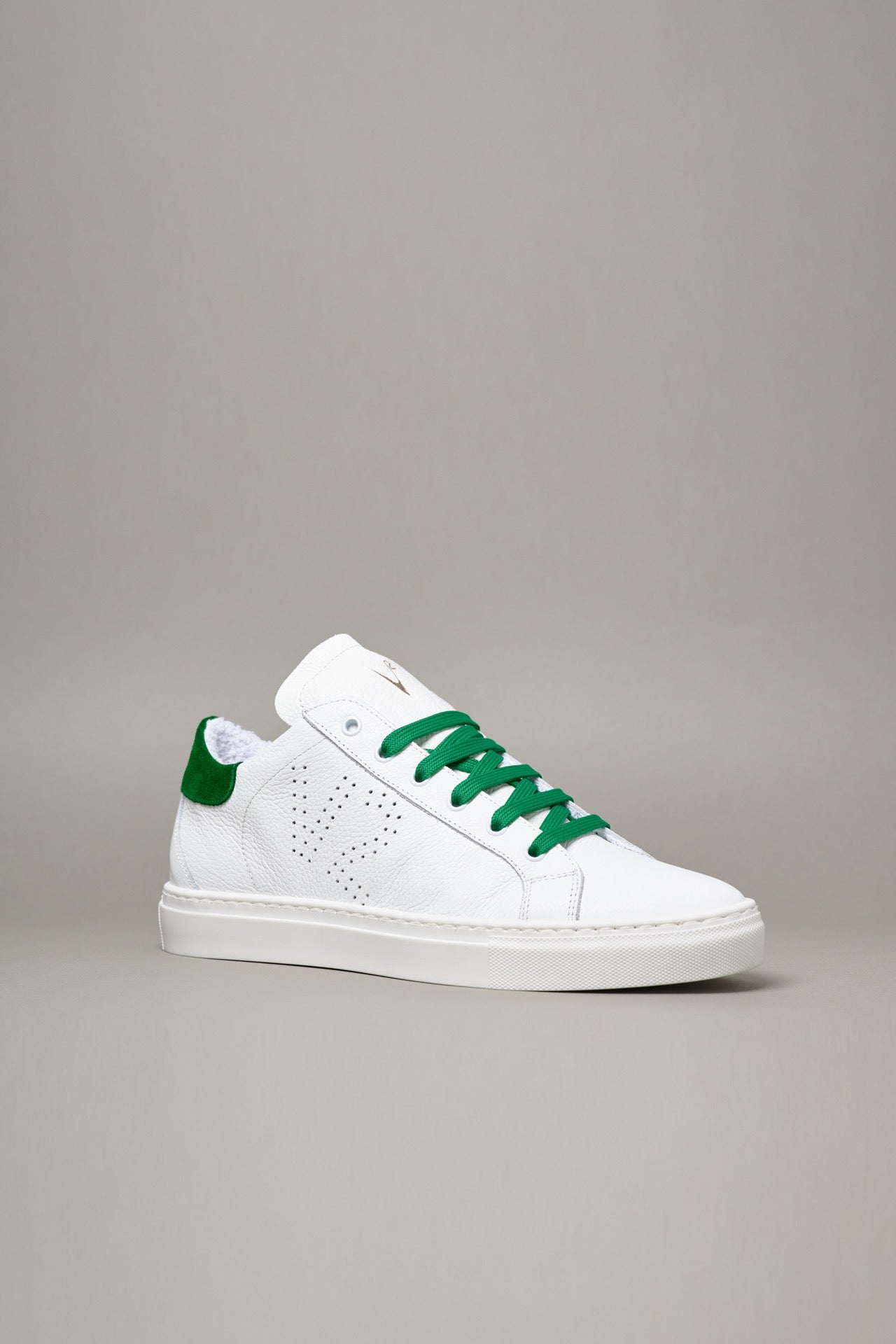 TENNIS - Sneakers a suola bassa Bianca con retro e lacci Verde