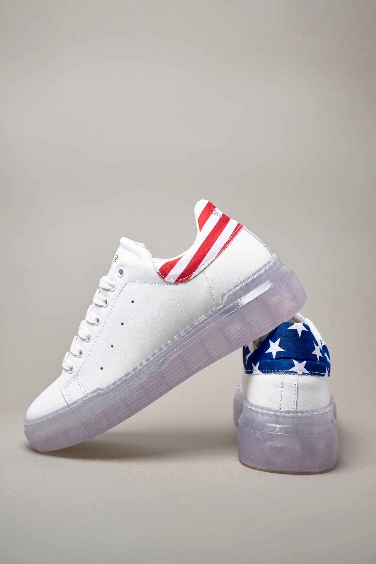 GALAXY - Sneakers with high transparent sole in USA fabric