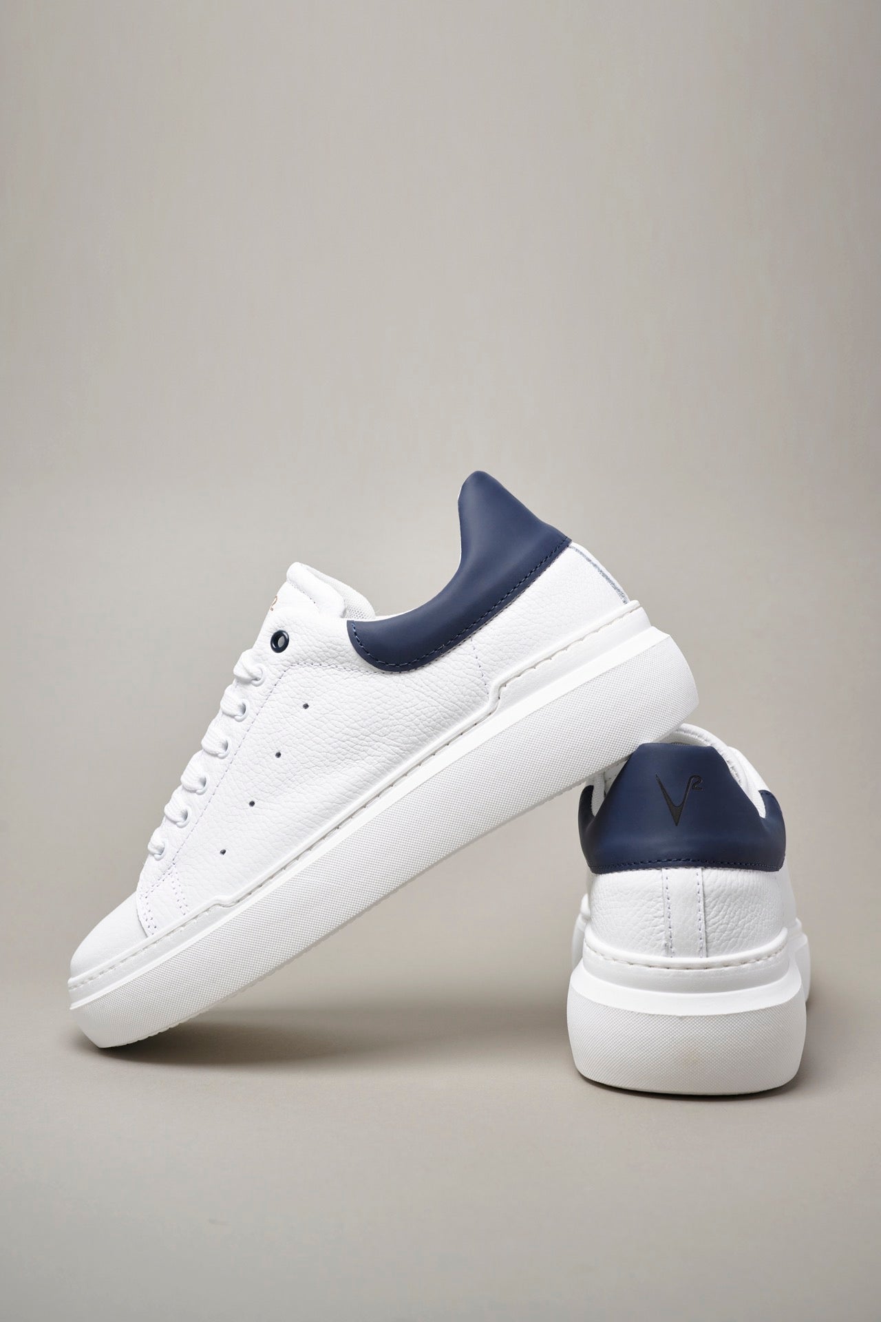 HAMMER - High sole sneakers in textured leather with Blue back