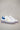 GALAXY - Sneakers a suola alta trasparente retro Blu Royal con borchie Giallo Fluo e schizzi di Vernice