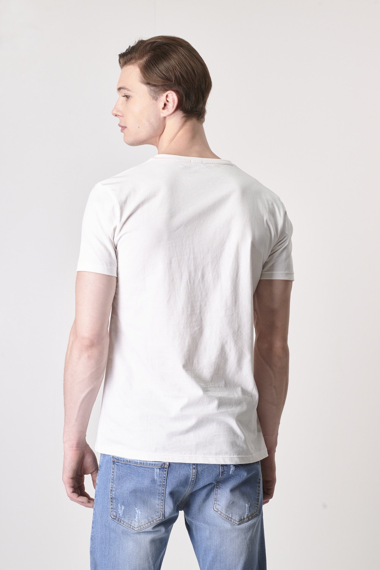 T-Shirt con Stampa Coniglio e inserto in tessuto V2