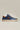 OLYMPIC - Sneakers a suola bassa in pelle martellata Blu con linguetta in tessuto Principe di Galles