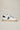 OLYMPIC - White textured leather low sole sneakers with sand tartan fabric tongue
