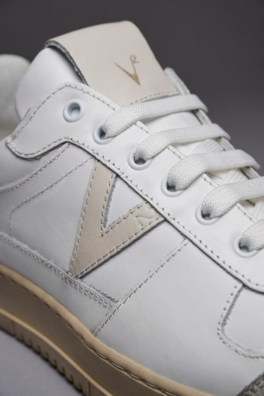 COLLEGE - Sneakers Bianca con retro e inserto in pelle Bianco