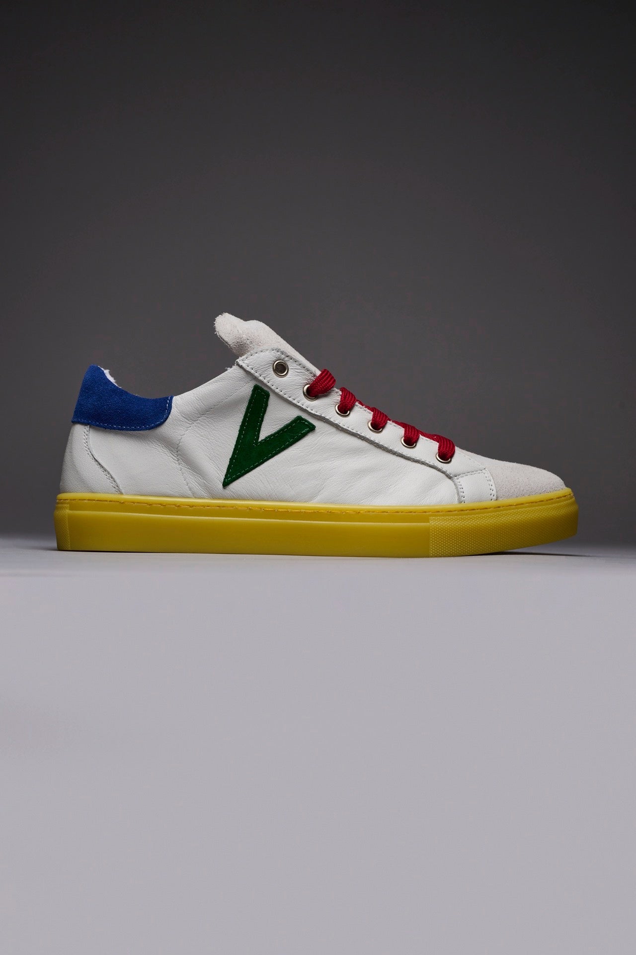 OLYMPIC RAINBOW - Sneakers with yellow sole, multicolor inserts and laces